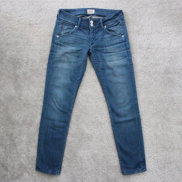 Hudson Collin Low Rise Skinny Leg Crop Ankle Denim Jeans w/ Flap Pockets, Sz 24 - Picture 2 of 12